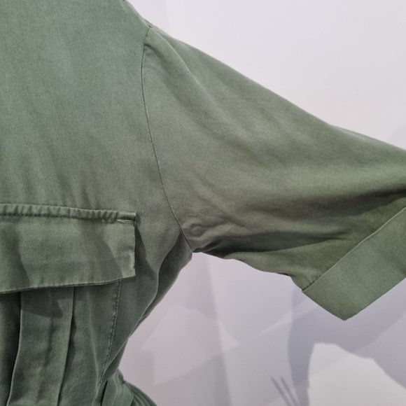 Zara Short Sleeve Wrap Around Shirt Dress Medium Used Once. - Picture 7 of 10